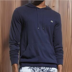 LACOSTE Hoodie Navy Blue Long Sleeve Soft Cotton New Mens 3XL Fast Ship